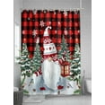 thumbnail image 5 of Christmas Gnomes Shower Curtain Set, Waterproof Shower Curtains for Bathroom, Red Black Plaid Xmas Tree Snowflake Washable Fabric Cloth Bath Curtain for Bathtub Decoration with Hooks 72x78 Inches, 5 of 6