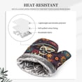 thumbnail image 5 of Kll Skulls And Flowers Oven Gloves And Pot Holders Grill Gloves - Oven Gloves And Pot Holders, Non-Slip Cooking Gloves With Recycled Pads, 5 of 9