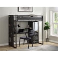 thumbnail image 2 of ACME Lit Mezzanine en Métal avec Rangement et Garde-Robe en Gunmetal, 2 of 8