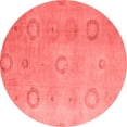 thumbnail image 1 of Ahgly Company Indoor Round Abstract Red Modern Area Rugs, 5' Round, 1 of 4