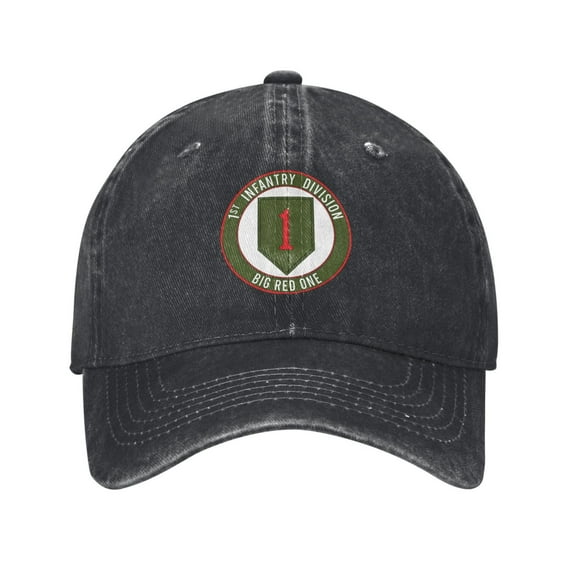 1st Infantry Division Big Red One Unisex Adult Washed Denim Cotton Sport Outdoor Baseball Cap Adjustable Cowboy Baseball Hat