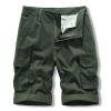 thumbnail image 1 of Pantalon Large Homme Été Mode Extérieur Décontracté Couleur Unie Bouton Multi-Poches Short Sport Vert Armée S, 1 of 6