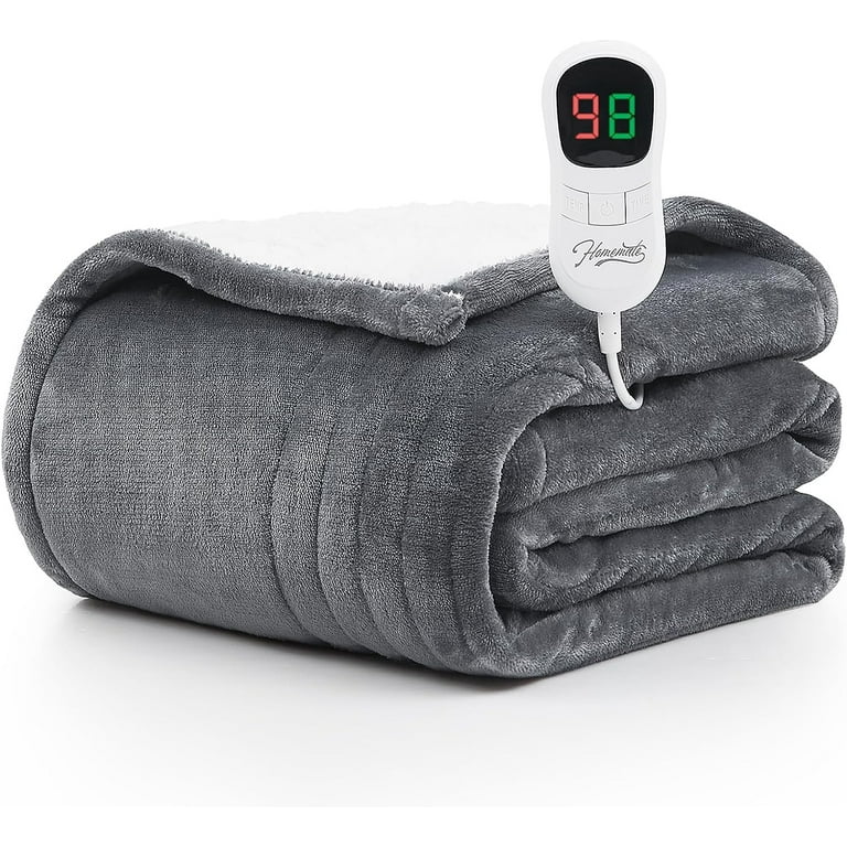 Homemate Electric Heated Blanket Full Size , 72x84 Heating Bed Blankets  Throw with 10 Heating Levels 8 Hours Auto Off Fast Heating Over-Heated
