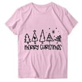 thumbnail image 4 of Navidad Mujeres Tops, Cuello Redondo Manga Corta Impresa Camiseta, Vintage Holiday Humor Tee Top, 4 of 4