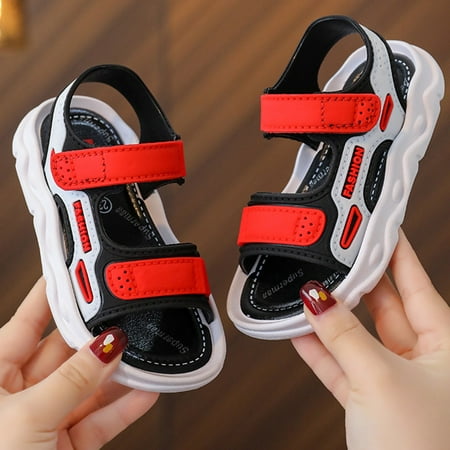 

Cathalem Boys Water Shoes Boy Fashion Comfortable Beach Sandals With Soft Soles In Summer Size 2 Boy Sandals Red 4.5 Years