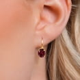 thumbnail image 3 of Gem Stone King 1.80 Ct Oval 7x5mm Red Garnet Yellow Gold Plated Leverback Earrings, 3 of 6