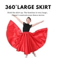 thumbnail image 3 of Girls Satin Full Circle Long Dance Skirt Ankle Length Shiny Satin Swing Skirt for Girls 8-12 Years Belly Dance Long Skirt, 3 of 6