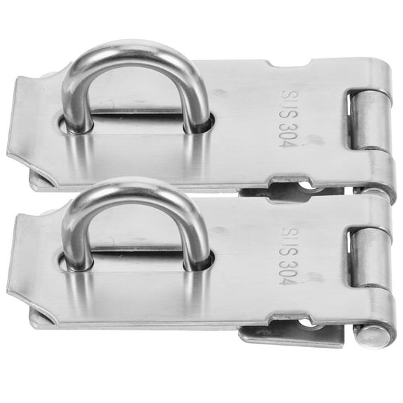 Soimiss 2Pcs Plated Silver Padlock Latch Heavy Duty Lock Hasp for Door Cabinet Shed with Easy DIY Installation