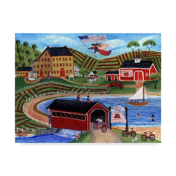 Trademark Fine Art 'Strawberry Market Antiques ' Canvas Art by Cheryl Bartley