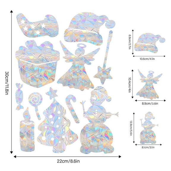 NSESSHome Christmas Window Clings Decorations Double Sided Christmas Window Stickers for Glass Window Christmas Decorations Indoor Home Decor Snowflake Window Decal for Home School Office Decorations