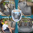thumbnail image 2 of Car Dogs All Covered Back Seat Cover with Mesh Window, Bench and Hammock Combination Detachable Pet Seat Cover Suitable for Most Vehicles (Grey, Standard), 2 of 14