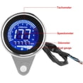 thumbnail image 2 of ZOUSSIQI Motorcycle Speedometer, 12V Universal Motorcycle Multi‑Functional Meter Tachometer Odometer Fuel Gauge Speedmeter(Silver) CA919-35737, 2 of 9