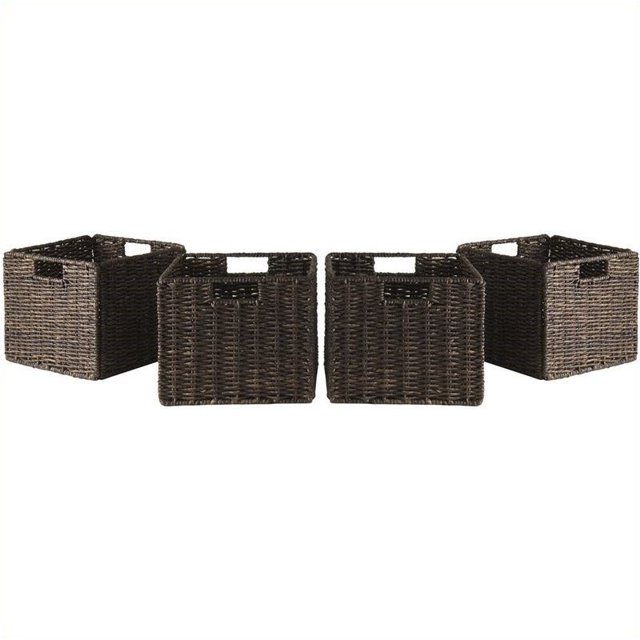Pemberly Row Petits Paniers Pliables de 4 Pièces en Chocolat