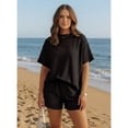 thumbnail image 2 of Whoinshop Women Two Piece Set with Vertical Stripes Loungewear Vacation Travel Airport Outfits Comfy Lounge Sets, 2 of 6