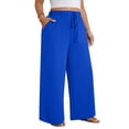 thumbnail image 2 of Plus Size Workout Clothes High Waisted Sweatpants Women Wide Leg Casual Palazzo Pants Work Business Elastic Waist with Drawstring Pants for Lounge Spring & Autumn 2026 Blue XXXL, 2 of 4