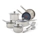 thumbnail image 1 of T-fal Platinum Juego de utensilios de cocina de acero inoxidable con antiadherente, 12 piezas, apto para horno de inducción, ollas y sartenes de 500 F, apto para lavavajillas, plateado, 1 of 5