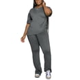 thumbnail image 3 of Aomice Women 2 Piece Lounge Outfits Short Sleeve Top and Flare Pants Sets Tracksuit Gray XL, 3 of 5
