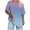 Purple, variant on Plus Size Tops for Women Summer Lightweight Short Sleeve T-Shirts Gradient Color Shirts Round Neck Loose Fit Tops Casual Blouses