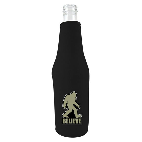 Bigfoot Believe Beer Bottle Coolie (Black)
