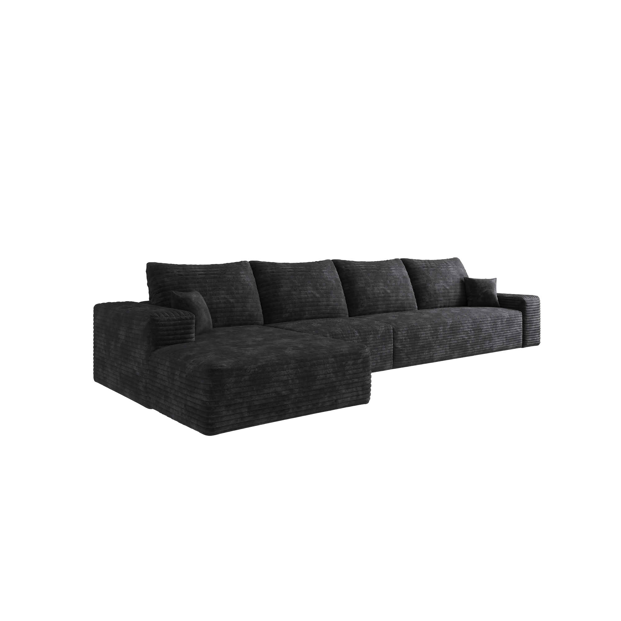MAYEERTY 135 Inch L‑Shaped Cloud Sectional Couch, Modern Modular Deep‑Seat Corner Sofa with Reversible Chaise, Plush Corduroy Upholstered Sofa, No‑Assembly Required for Living Room Bedroom Apartment