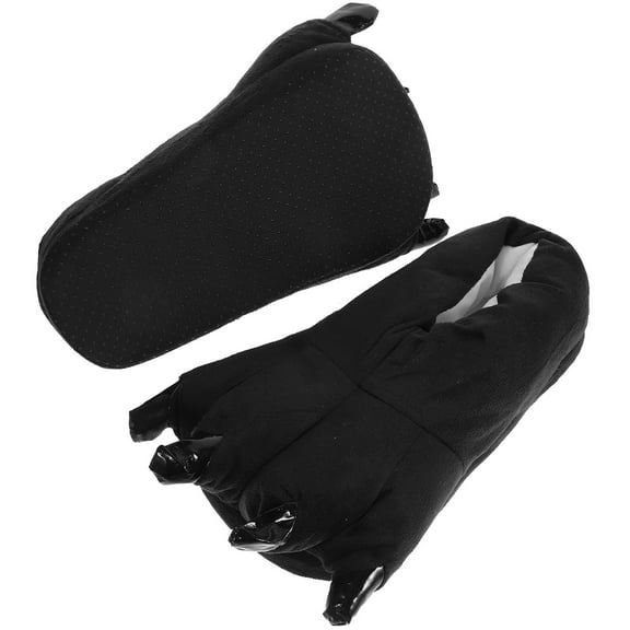 Milisten 1 Pair Black Cute Slippers Non- Warm Closed Indoor Slippers for Home Use Size 12.9x7.5x3.1 Inches