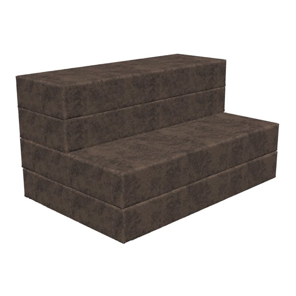 Faux Suede Foldable Mattress, Digitally Printed Textile, Portable Futon