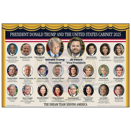 Laminate Poster of US Cabinet Members with President Trump