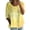 Yellow, variant on Women's Plus Size Gradient Color 3/4 Sleeve Crew Neck T Shirt Top, Loose Comfortable Pullover Blouse with Color Fade Effect, for Daily Casual Wear or Home Lounging in Summer Light Violet