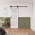 thumbnail image 2 of 30'' x 84'' 3-Piece Frosted Glass Sliding Barn Door – MDF & Solid Wood 3-Lite Interior Closet Door with Installation Hardware Kit, 2 of 8