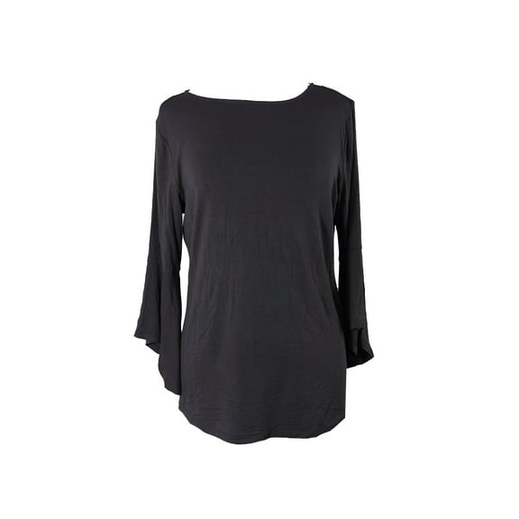 Inc International Concepts Womens Deep Black Bell-Sleeve Top XS