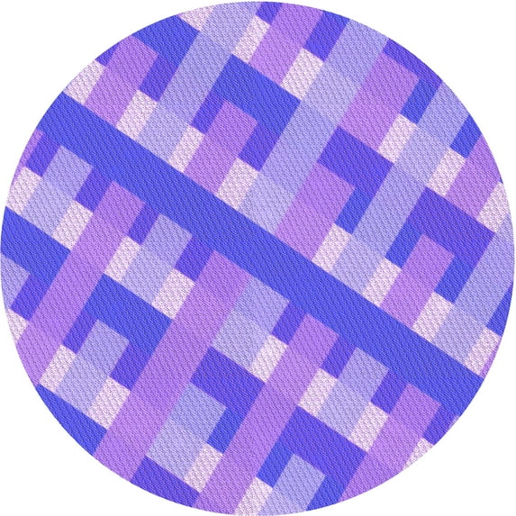 Ahgly Company Machine Washable Indoor Round Transitional Aztech Purple Area Rugs, 7' Round