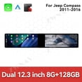 thumbnail image 3 of ZWNAV Dual 12.3 inch Screen Car Radio For JEEP Compass 2011-2016 Android GPS Navigation Multimedia Video Player Stereo Receiver Head Unit, 3 of 14