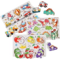 Wooden Peg Puzzles for Toddlers 1-3,Dinosaur Puzzle for Kids, Montessori Toys for 1-3  Years Girl Boy,