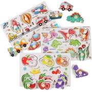 Wooden Peg Puzzles for Toddlers 1-3,Dinosaur Puzzle for Kids, Montessori Toys for 1-3+ Years Girl Boy,