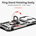 thumbnail image 4 of Nalacover Heavy Duty Armor Case for iPhone 14 Pro, Rugged PC Soft TPU Military Grade Shockproof Metal Magnetic Plate Shockproof Cover with Camera Lens Sliding Ring Holder Kickstand Case,Silver, 4 of 8