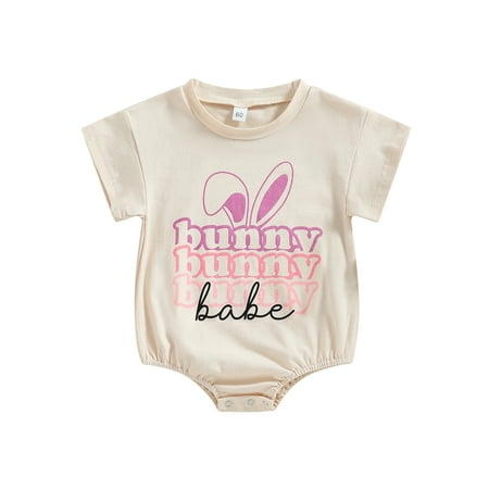 

Meihuida Baby Girl Boy Romper Short Sleeve Round Neck Letters Print Short Jumpsuit Casual Spring Summer Romper