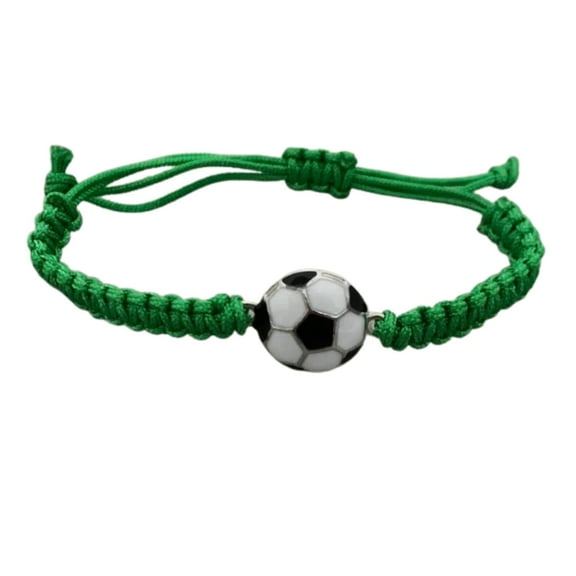 Soccer Bracelet, Soccer Jewelry, Adjustable Unisex Soccer Paracord Bracelets - Soccer Gift (Green)