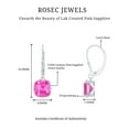 thumbnail image 4 of Rosec Jewels Cushion Cut Lab Created Pink Sapphire Solitaire Drop Earrings for Women (8 mm), 14K White Gold, 4 of 6
