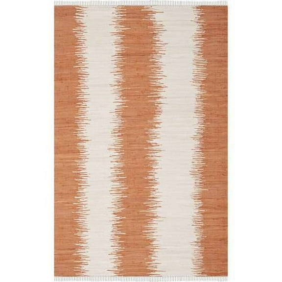 SAFAVIEH Montauk Twyla Striped Cotton Runner Rug, Orange, 2'3" x 6'