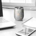 thumbnail image 3 of Floral 12oz Stainless Steel Insulated Wine Tumbler with Lid and Straw – Double Wall Vacuum Mug for Hot & Cold Drinks, 304 Steel Interior, Sweat-Free Design,Thanksgiving,Christmas, Spring,Flower, 3 of 5