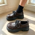 thumbnail image 6 of Shoes for Women Lace-Up Comfortable Shoes for Office Daily Wear Women's Leather Block Heel Round Toe Business Work Dress Shoes, 6 of 7