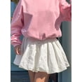 thumbnail image 5 of Women'S Y2k Bubble Skirts Pleated High Waist Puffy A Line Flared Mini Skirt White M, 5 of 6