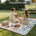 thumbnail image 4 of Ombre Blue Brown Outdoor Rug for Patio/Deck/Porch, Non-Slip Large Area Rug 5 x 7 Ft, Summer Abstract Coastal Ocean Beach Wave Indoor Outdoor Rugs Washable Area Rugs, Camping Rug Carpet Runner, 4 of 8
