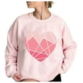 thumbnail image 4 of Tarmeek Long Sleeve Love Heart Printed Shirts for Women Fashion Loose Round Neck Pink Valentines Day Sweatshirts Pullover Casual Womens Tops Valentines Day Gifts for Women, 4 of 5