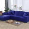 thumbnail image 1 of Elastic Solid Color Sofa Cover L Shaped Corner Couch Slipcover 1 2 3 4 Seater Chair Protector for Living Room, 1 of 7