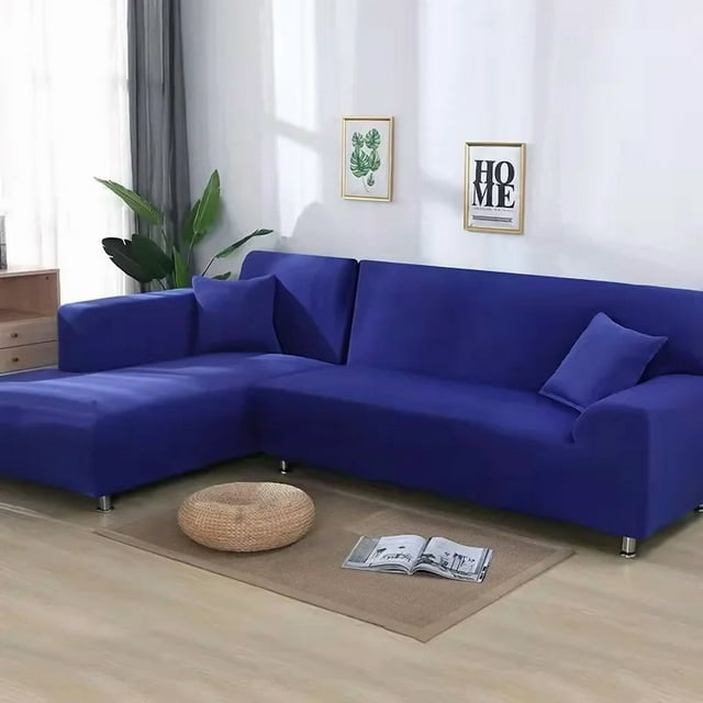 Elastic Solid Color Sofa Cover L Shaped Corner Couch Slipcover 1 2 3 4 Seater Chair Protector for Living Room