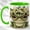 Green, variant on Stained Glass Frog Coffee Mug, Floral Animal Mug, Ceramic 11 oz