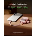 thumbnail image 4 of INIU Portable Charger, Ultra Mini 10000mAh 45W Fast Charging with Detachable Cable, Flight-Safe Travel USB C Power Bank for iPhone 17 16 Samsung S26, Google Pixel iPad etc, Pink, 4 of 9