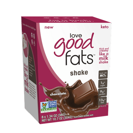 Love Good Fats Chocolate Milk Shake Packet 1.34 oz, 8 pack