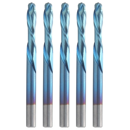 

Big sale 5Pcs Milling Cutter 2 Flute Tungsten Steel Nano Blue Coating Cutting CNC Tool 3.175x15x45mm